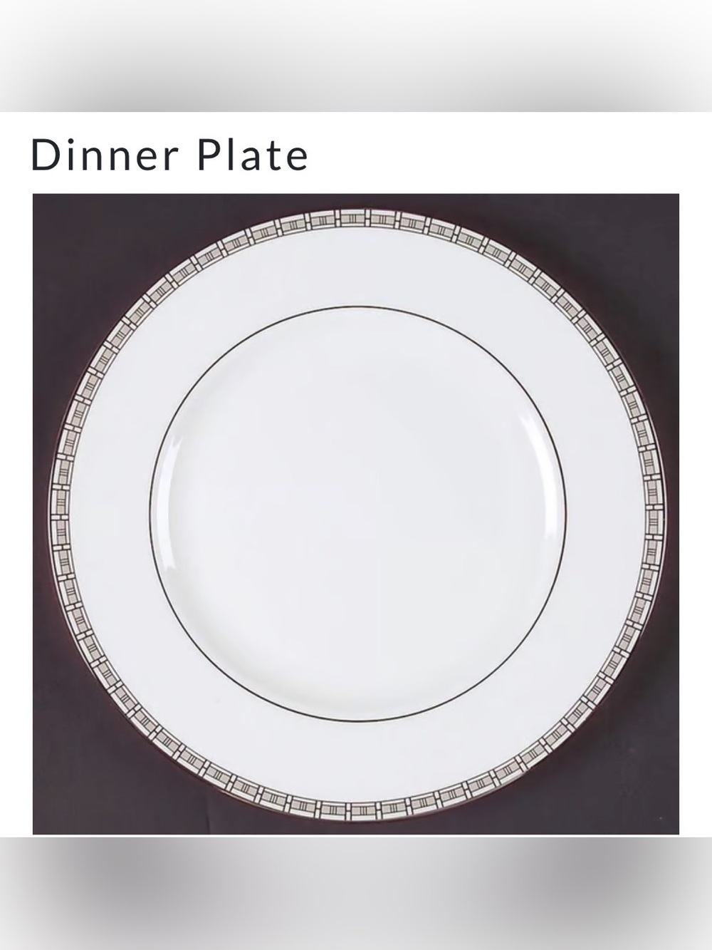 EUC Lenox Timeless dinner plate